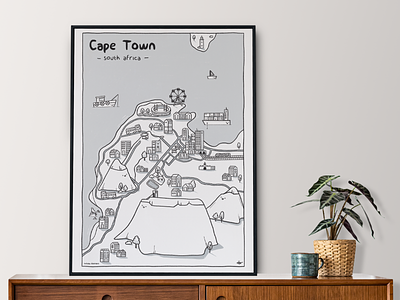 Cape Town | Illustrated Map cape town cape town south africa illustration illustrator map illustration maps procreate