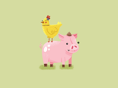 Farm Animals | Children's Illustration art for children chicken cute farm animals illustration illustrator kidslitart nursery art pig procreate