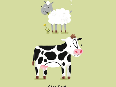 Farm Animals | Children's Illustration cape town south africa cow cute farm animals illustration illustrator kidslitart nursery art procreate sheep