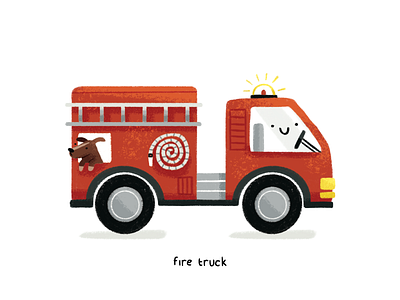 Fire Truck | Children's Illustration cute design dog fire truck illustration illustrator kidslitart nursery art procreate truck