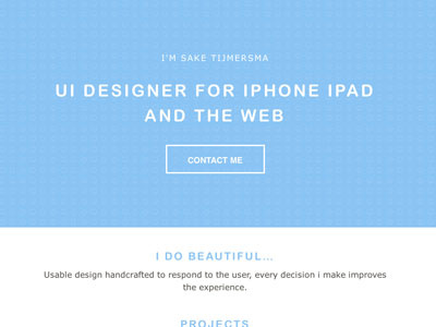 Sake Tijmersma UI Designer clean website design flat