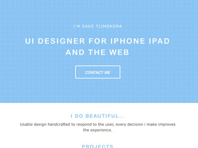 Sake Tijmersma UI Designer clean design flat website