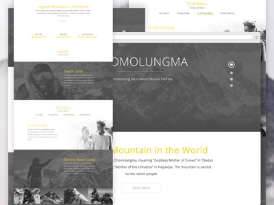 Chomolungma design everest homepage landing landingpage page web