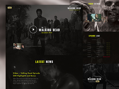 The Walking Dead dark design the walking dead webdesign