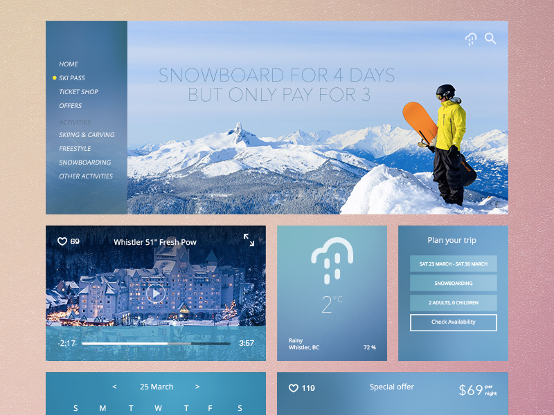 UI Kit (wintersport) style ui design kit wintersport interface