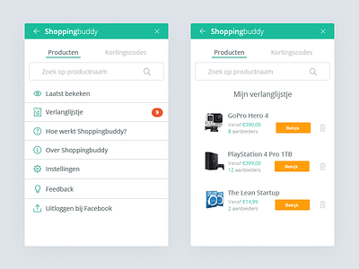 Shoppingbuddy – Wishlist app icon ui ux web webdesign wip