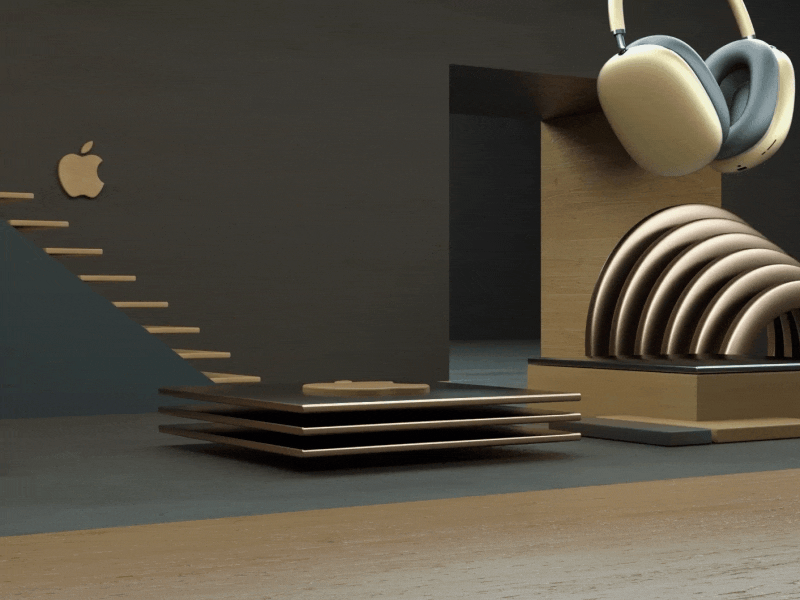 AirPods Max Teaser 3D Concept 3d branding creative design designinspiration inspiration motion graphics uitrends
