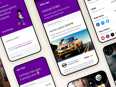 Meu Vivo e Vivo Ads app branding creative design designinspiration illustration inspiration ui uitrends