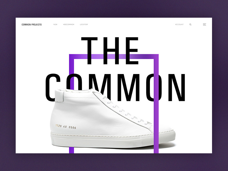 Common Projects Exploration shoes design ux ui clean white minimal common exploration