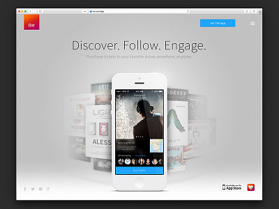 Tixr iOS app landing page