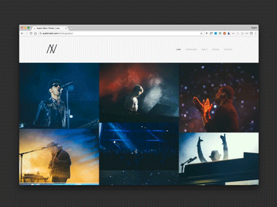 Photo Portfolio LIVE animated gif grid hover html images lazyload live photography portfolio scroll