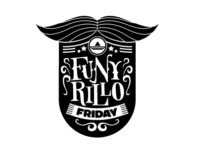 Funyrillo party logo branding identity lettering logotype