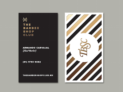The Barber Shop Club branding business card identity