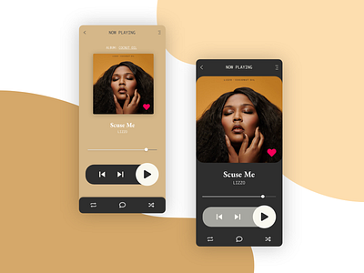 Dailyui Day 9 - Music Player ft. Lizzo 009 adobexd app dailyui dark dark app dark mode design design challenge lizzo mobile mobile app mobile design mobile ui music musicplayer player ui ux uxdesign