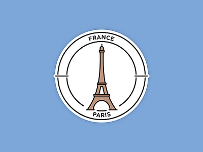 Tour Eiffel - Paris design dribbble eiffel flat line logo paris sticker stickers