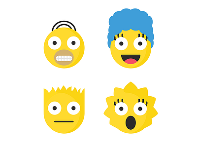 The Simpsons - Emojis design dribbble emoji emojis flat graphic minimalism simpsons thesimpsons