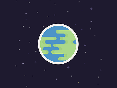 Earth - Space design dribbble earth flat flatdesign graphic planet space star stars terre world