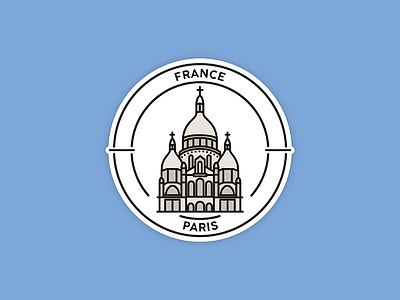 Montmartre - Paris design dribbble first flat icon line logo montmartre paris sketch stickers