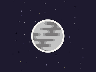 Moon - Space design dribbble flat flatdesign graphic moon planet space star stars