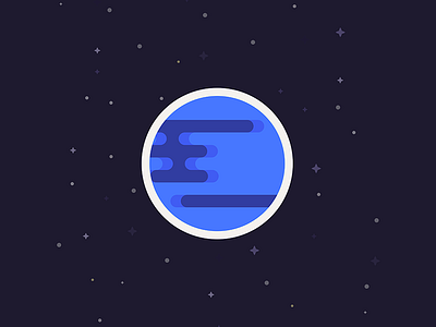 Neptune - Space design dribbble flat flatdesign graphic planet space star stars