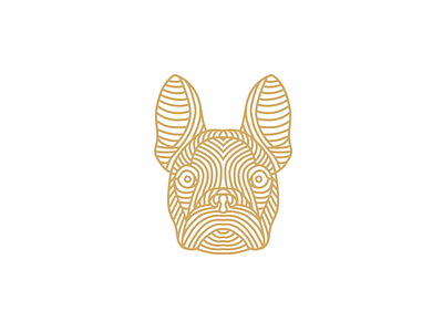 Dog animal bulldog design dog dribbble flat gold graphic icon line logo