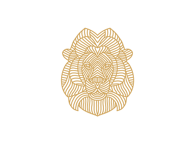 Lion animal design dribbble flat gold graphic icon line lion logo safari
