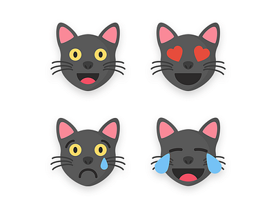 Emojis - Ricky - Cat cat character design dribbble emoji emojis flat flatdesign graphic icon pets smiley