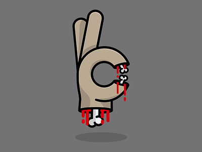 Zombie Hand 👌 blood bones death design dribbble graphic hand line logo stickers zombie