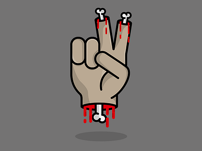 Zombie Hand ✌ blood bones death design dribbble graphic hand line logo stickers zombie