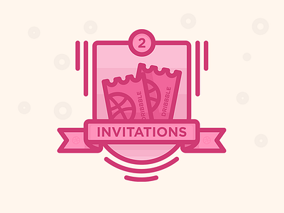 2 Invitations - Giveaway dribbble first giveaway icon illustration invitations invite line logo pink two