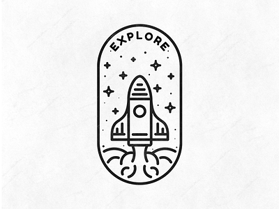 Badge - Explore badge design flatdesign icon line logo photoshop rocket sketch space stickers vector