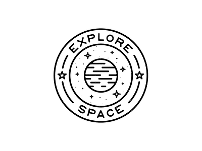 Badge - Space badge design dribbble explore flatdesign icon line logo sketch space vintage