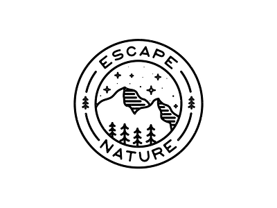 Badge - Nature badge design dribbble escape flatdesign icon line logo nature sketch vintage