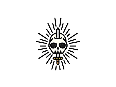 Sword x Skull badge design dribbble flatdesign icon line logo sketch skull sword vintage