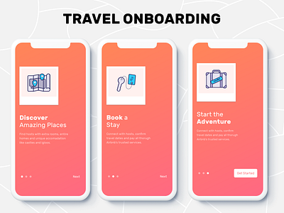 Travel Onboarding adventure book design dicover explore flow illustration interface iphone onboarding screen places stay travel travel app travelonboarding vector visuals