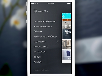 Vitra iPhone App Navigation app design flat interface ios iphone menu minimal navigation ui vitra