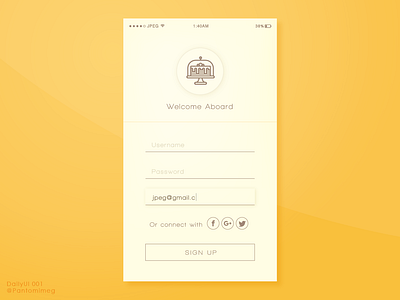 Daily UI #001 Sign Up app dailyui dailyui 001 dailyuichallenge design illustration ui