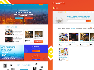 Riseup Startup Manifesto - Home Page art articels colors desktop flat gradient homepage icons illustration pattern product design rise up startup uxdesign webdesign