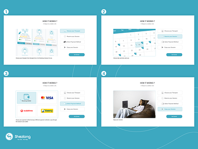 Shezlong Online Therapy - HOW IT WORKS? branding design howitworks illustraion therapy ui ux ux design uxdesign uxui webdesign