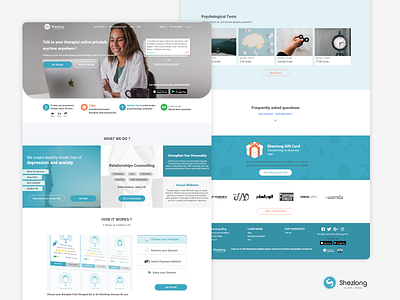 Shezlong Online Therapy - Home Page branding design homepage illustration landing page ui ux uxdesign uxui webdesign