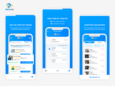 PetLive - Veterinary telemedicine app android app tutorial design mobile pet telemedicine ui ux uxdesign walthrough