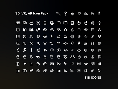 Icon Pack for 3D, VR & AR 3d icon ar ar icon branding free icon icon pack share vr vr icon