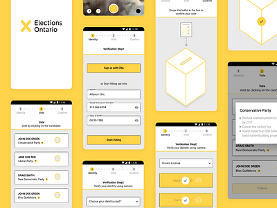 Election Voting App Design app elections mobile verification vote vote app voting yellow