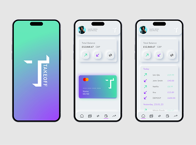 Banking Platform UI Concept app banking branding clean crypto cryptocurrency design graphic design logo neumorphic neumorphism typography ui ux vector