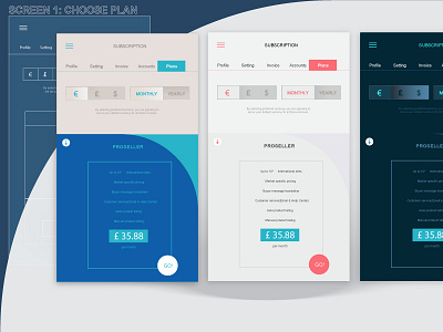 Subscription Plan mobile prototype style guide subscription plan uiux wireframe