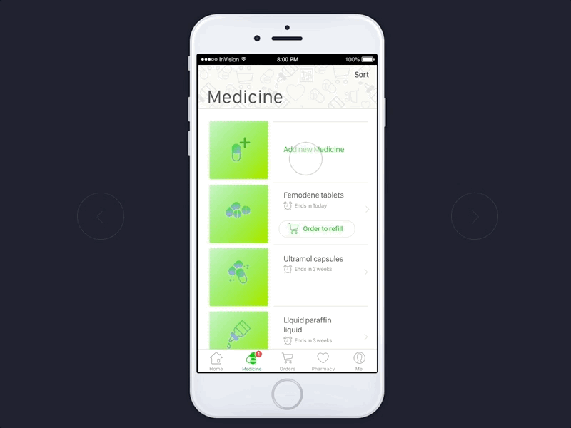 Quick prototyping for a pharmacy app appdesign dailyinspiration designspiration designtips icons interactiondesign space uxdesigner visualart webdesign