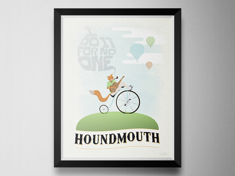 Houndmouth Poster poster music for no one hot air balloons pipe smoke guitar fox bicycle band louisville houndmouth