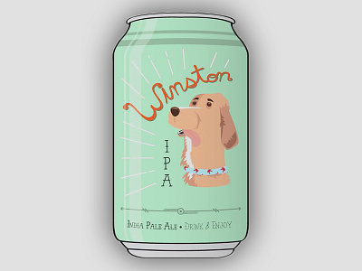 Winston IPA beer can canine dog golden retriever ipa retriever winston