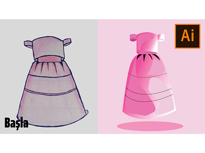 Dress Illustration 3d animation graphic design logo motion graphics ui