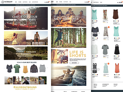 OUTBOUND Company Website clothing customer projects netsuite suitecommerce outdoor website work in progress